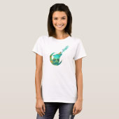 Wolf Howling in Galaxy T-Shirt (Vorne ganz)