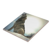 Wolf Howling in Snow Fliese (Seite)