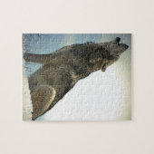 Wolf Howling in Snow Puzzle (Horizontal)