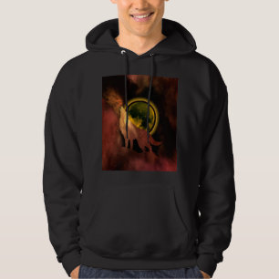 WOLF HOWLING IN SPACE MOON GALAXY HOODIE