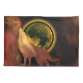 WOLF HOWLING IN SPACE MOON GALAXY KISSENBEZUG (Rückseite)