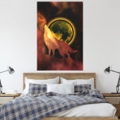 WOLF HOWLING IN SPACE MOON GALAXY LEINWANDDRUCK (Insitu (Schlafzimmer))