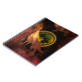 WOLF HOWLING IN SPACE MOON GALAXY NOTIZBLOCK (Linke Seite)