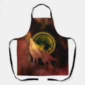 WOLF HOWLING IN SPACE MOON GALAXY SCHÜRZE (Vorderseite)