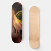 WOLF HOWLING IN SPACE MOON GALAXY SKATEBOARD (Vorderseite)