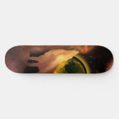 WOLF HOWLING IN SPACE MOON GALAXY SKATEBOARD (Horizontal)