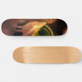 WOLF HOWLING IN SPACE MOON GALAXY SKATEBOARD (Horizontal)