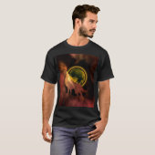WOLF HOWLING IN SPACE MOON GALAXY T-Shirt (Vorne ganz)
