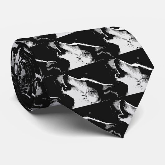 Wolf Howling Krawatte (Gerollt)