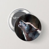 Wolf Howling Lone Wolf Button (Vorne & Hinten)