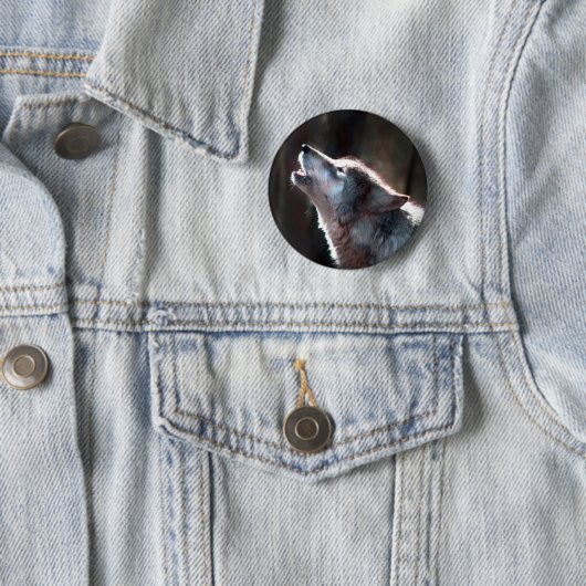 Wolf Howling Lone Wolf Button (Beispiel)