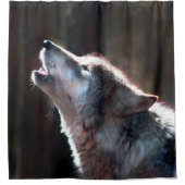 Wolf Howling Lone Wolf Duschvorhang (Vorderseite)