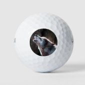 Wolf Howling Lone Wolf Golfball (Vorderseite)