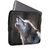 Wolf Howling Lone Wolf Laptopschutzhülle (Vorne Rechts)