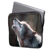 Wolf Howling Lone Wolf Laptopschutzhülle (Vorderseite Links)