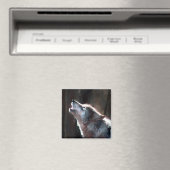 Wolf Howling Lone Wolf Magnet (In Situ (Geschirrspüler))