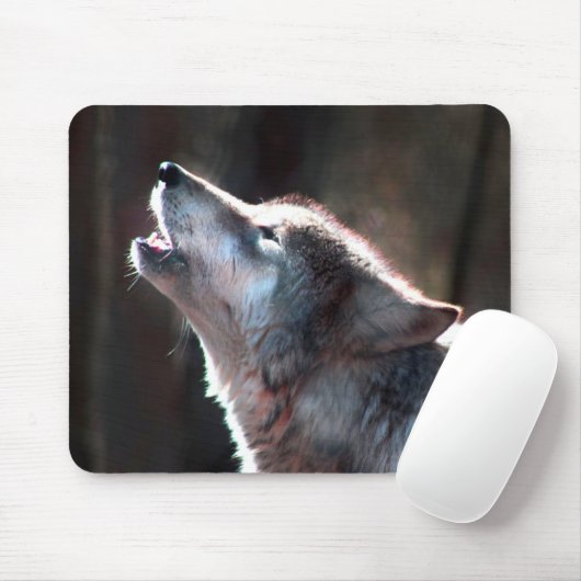 Wolf Howling Lone Wolf Mousepad (Mit Mouse)