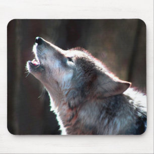 Wolf Howling Lone Wolf Mousepad