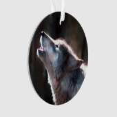 Wolf Howling Lone Wolf Ornament (Vorderseite)