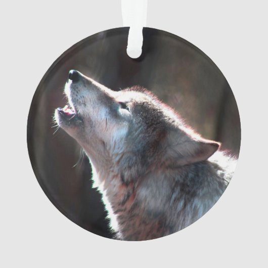 Wolf Howling Lone Wolf Ornament (Rückseite)