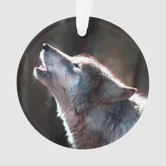 Wolf Howling Lone Wolf Ornament (Vorderseite)