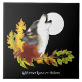 Wolf Howling Moon Fliese (Vorderseite)