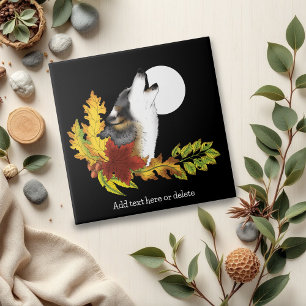 Wolf Howling Moon Fliese