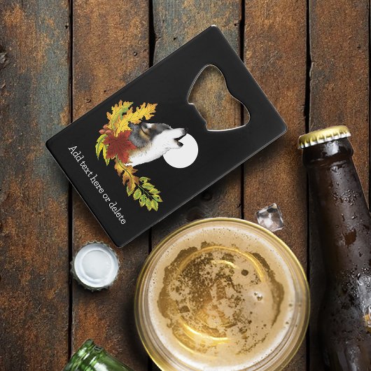 Wolf Howling Moon Geldbeutel Flaschenöffner