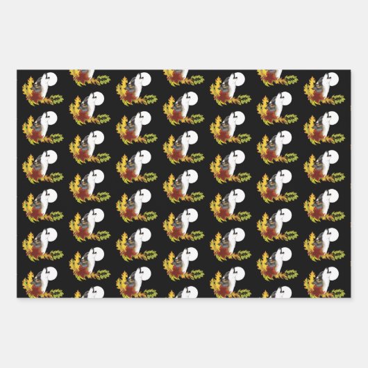 Wolf Howling Moon Geschenkpapier Set (Vorderseite 3)