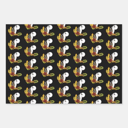 Wolf Howling Moon Geschenkpapier Set (Vorderseite 2)