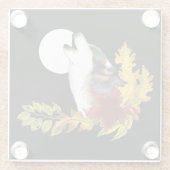 Wolf Howling Moon Glasuntersetzer (Rückseite)