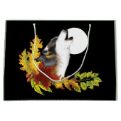 Wolf Howling Moon Große Geschenktüte (Vorderseite)