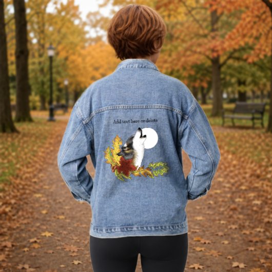 Wolf Howling Moon Jeansjacke