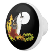 Wolf Howling Moon Keramikknauf (Rechts)