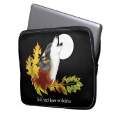 Wolf Howling Moon Laptopschutzhülle (Vorderseite Links)