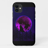 WOLF HOWLING MOON MAGENTA Case-Mate iPhone HÜLLE (Rückseite)