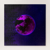 WOLF HOWLING MOON MAGENTA PUZZLE (Horizontal)