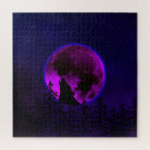 WOLF HOWLING MOON MAGENTA PUZZLE (Vertikal)