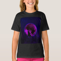 WOLF HOWLING MOON MAGENTA T - Shirt