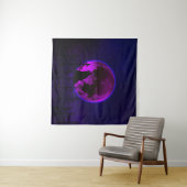 WOLF HOWLING MOON MAGENTA WANDTEPPICH (Beispiel (Horizontal))