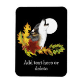 Wolf Howling Moon Magnet (Vertikal)