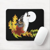 Wolf Howling Moon Mousepad (Mit Mouse)