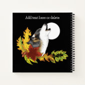 Wolf Howling Moon Notizblock (Rückseite)