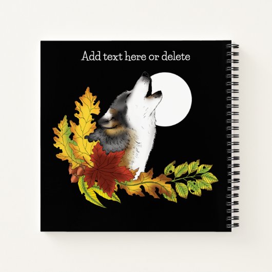 Wolf Howling Moon Notizblock (Rückseite)