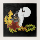 Wolf Howling Moon Puzzle (Vertikal)