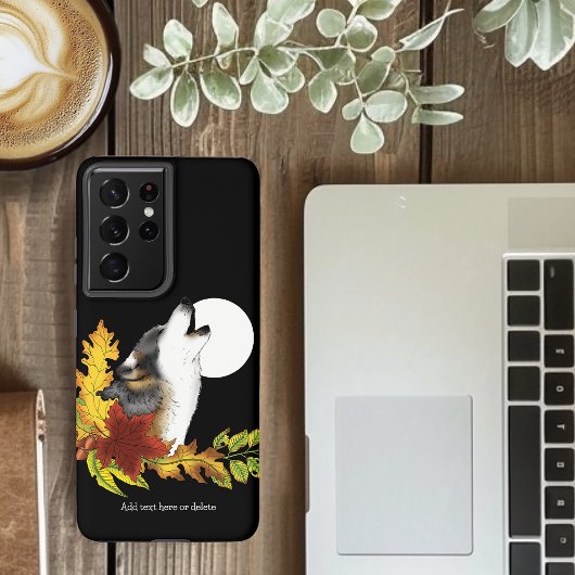 Wolf Howling Moon Samsung Galaxy Hülle