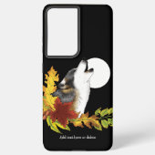 Wolf Howling Moon Samsung Galaxy Hülle (Rückseite)