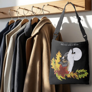 Wolf Howling Moon Tragetaschen Mit Langen Trägern