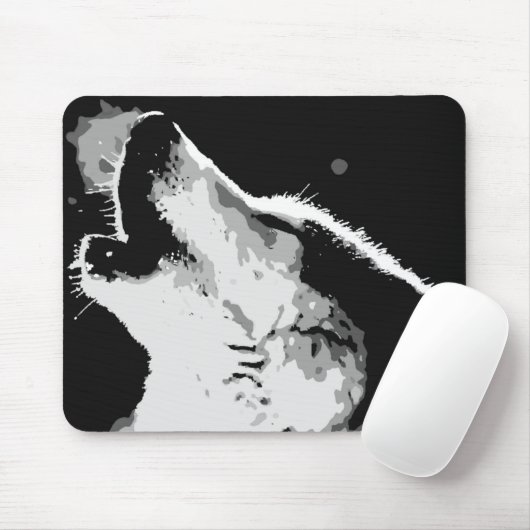 Wolf Howling Mousepad (Mit Mouse)