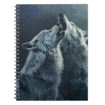 Wolf Howling Notebook von PS Nature Designs